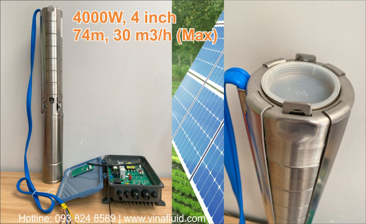 Máy Bơm Hỏa Tiễn 5.5HP 4inch Năng Lượng Mặt Trời