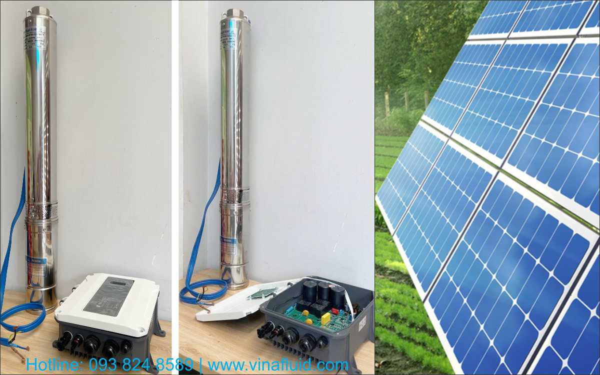 Bơm Chìm Năng Lượng Mặt Trời 2.2kW 170m 6m3/h (Max)