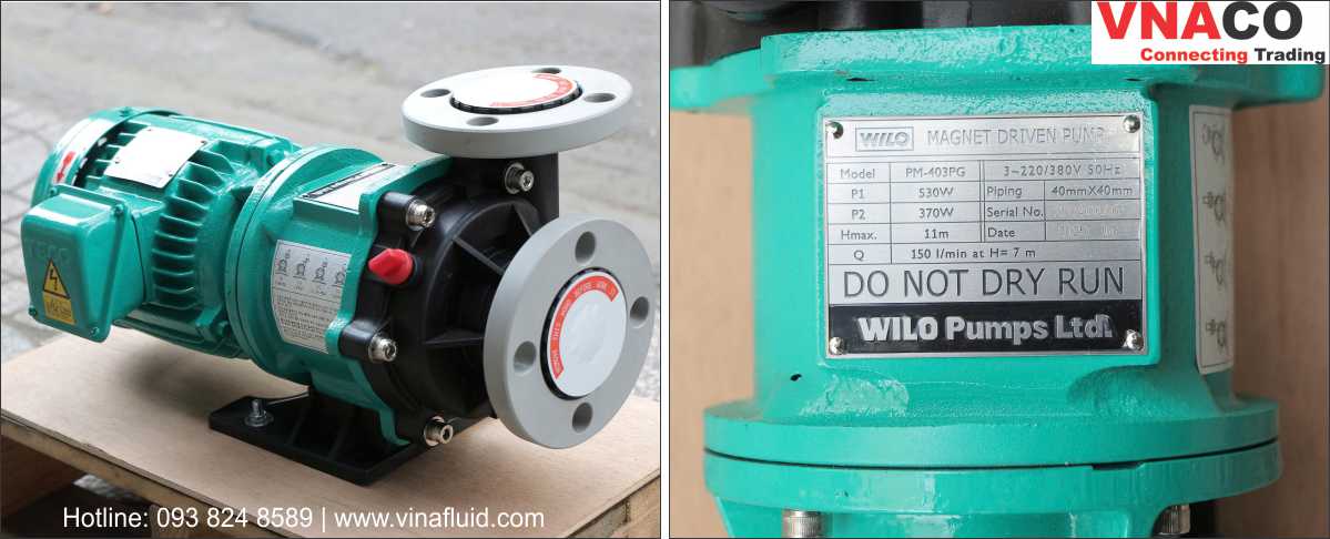 Bơm hóa chất Wilo kiểu dẫn động từ PM-403PG