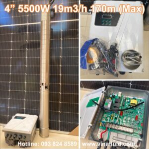 Bơm Chìm Hỏa Tiễn NLMT DC 4 inch, 5500W, 170m 19m3/h (Max)