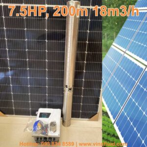Bơm Hỏa Tiễn Năng Lượng Mặt Trời 7.5HP 200m 18 khối tối đa